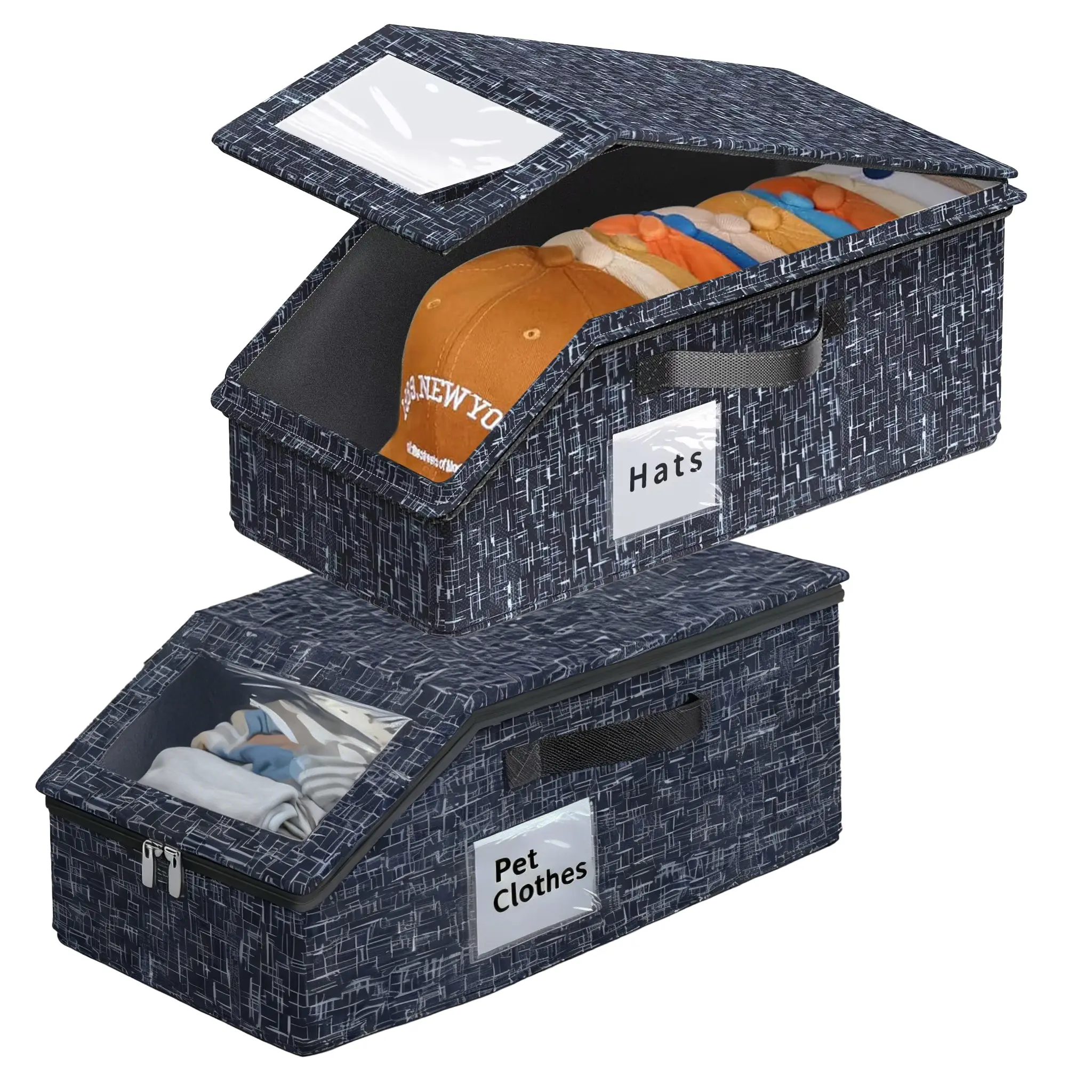 1/2PCS Half-size storage box that holds 12 baseball caps, hat rack, multi-functional storage box, wardrobe accessory, foldable, suitable for home, wardrobe, and display case organizers, for clothing, hats, pet clothing, toys, etc.