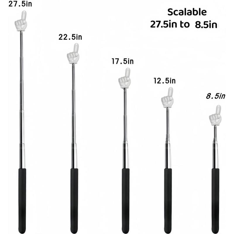 Retractable Teachers Classroom Hand Pointer, Extendable Pointer Finger Stick,Mini  Finger Reading Pointer Stick, Student Teacher Teaching Reading Finger Shape (Black)