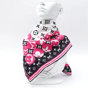 Pre-owned Louis Vuitton Silk Bag Accessories Pink/Black Scarf T ZY0000194404