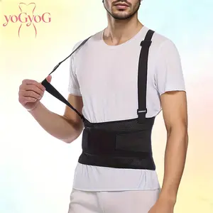 YoGYoG Men Adjustable Lower Back Support Brace with Removable Suspenders, Back Support Belt for Heavy Lifting, Construction Work Warehouse Work Safety