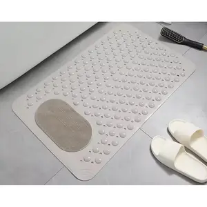 Modern Bathroom Shower Mat with Massage Node - with Drain Holes and Suction Cups, Machine Washable Non-slip Tub Mat