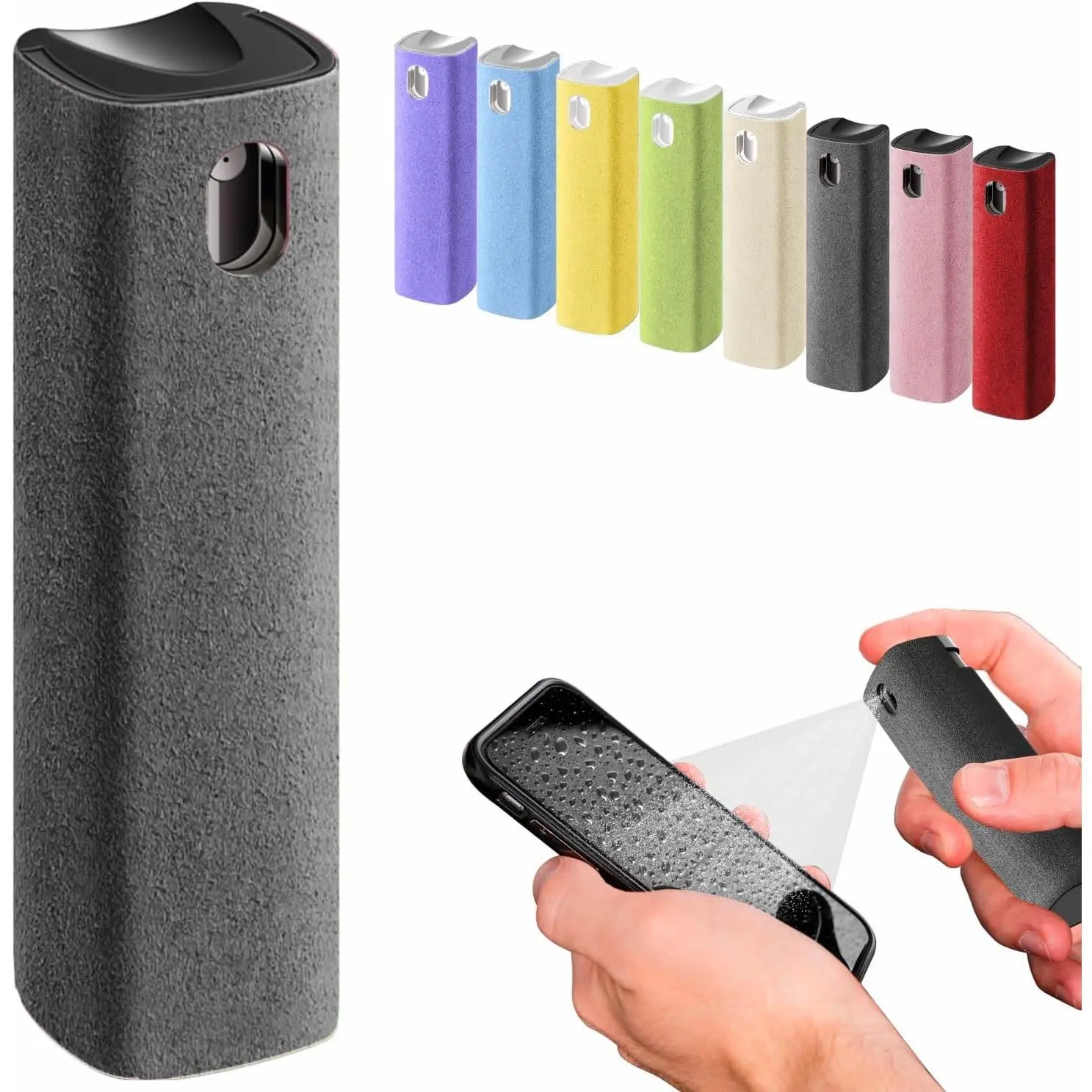 3-in-1 Mini Screen Cleaner Spray for Smartphones, Tablets, and Laptops - Grey