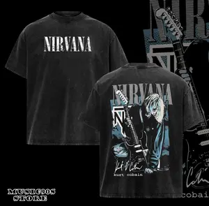 Vintage 90s Nirvana rock band Shirt , Kurt Cobain Shirt, Music Graphic Tee, Rock Band Shirt, Retro Music Tee, Rock Music Lover Shirt, Vintage Band Shirts Casual Comfort Cotton Fabric Fit Top, Top Men's and Women's Clothing