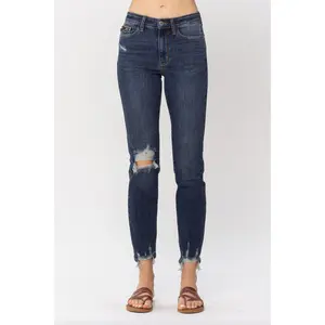 Judy Blue Chopped Hem Girlfriend Jeans