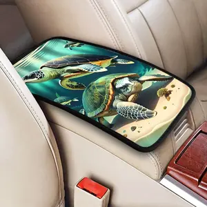 1 pcs Cute turtle car armrest glove, car center console soft pad, car armrest mat, universal decorative pad for armrest box.