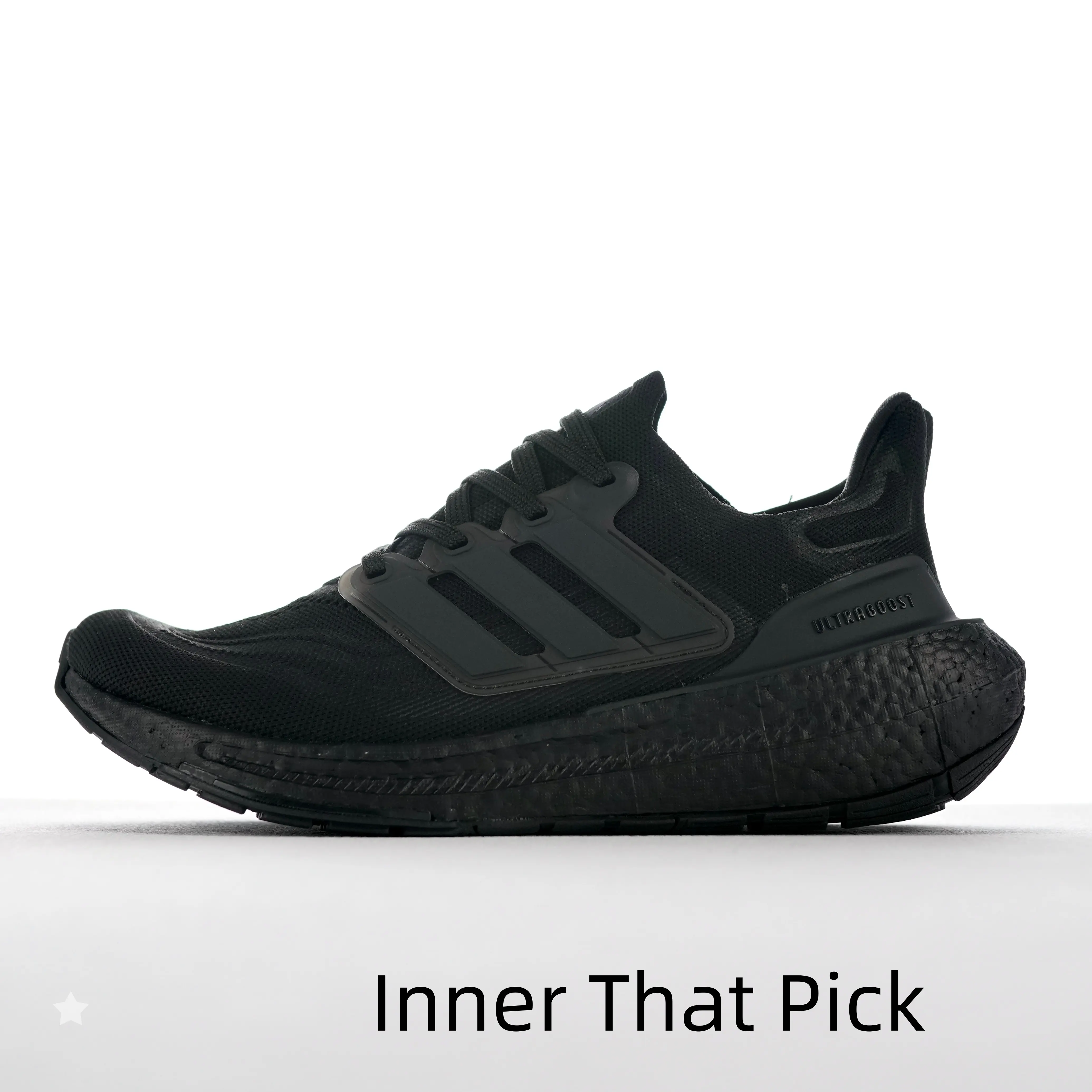 Full Black Breathable Mesh Lace-Up Running Trainers - Matte Synthetic 3-Stripe Overlay, Thick Shock-Absorbing Foam Midsole, Anti-Slip Rugged Rubber Outsole, Supportive Athletic Sneakers for Gym Training, Long-Distance Jogging