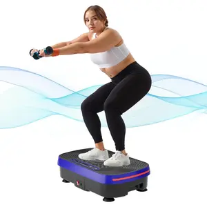 Vibration Plate Exercise Machine, Vibration Plate for Lymphatic Drainage Weight Loss,Full Body Workout Shake Plate Machine with Resistance Bands, Vibrating Power Plate for Home,450LBS Whole Massage aerobic stepper