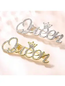 1pc Exquisite Letter Queen Brooch All-Match Personality Pin Ins High-End Brooch Summer Corsage Temperament New Accessories Jewellery
