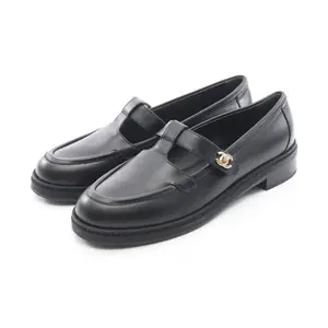 Pre-owned CHANEL Other Small Leather Goods Coco Mark Turnlock Leather Loafers