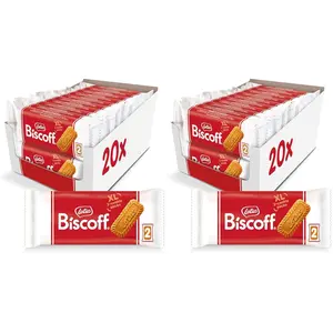 Lotus Biscoff Cookies, Caramelized Biscuit Cookie Snack, Dispenser Box (20 sleeves of 2 extra large cookies) Vegan, 0.9 Ounce (Pack of 20)
