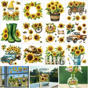12 Sheets Vintage Sunflower Rub on Transfers for Crafts  Garden Furniture Rub on Transfers Sticker for  Glass Scrapbooking Journals Planners DIY Craft