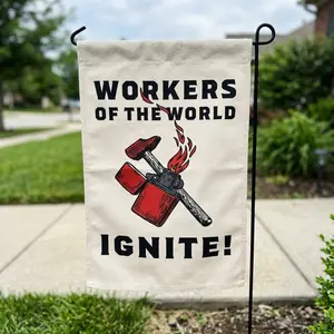 Workers of the World Ignite Flag  | Protest Banner Wall Decor | Labor Union Aesthetic Tapestry | Vintage Worker Poster Flag | Political Statement Decor | Living Room Wall Hanging | Activist Gift TikTok Shop