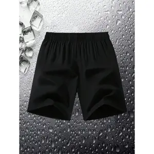 Men's Solid Color Gym Shorts, Quick Drying Breathable Comfortable Swim Shorts, Casual Elastic Waist Swim Shorts for Beach Swimming, Activewear, Swim Trunks