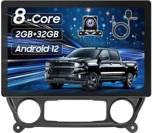 Car Stereo Radio Upgrade for Chevy Silverado and GMC Sierra 2014 2015 2016 2017 2018, 13.1" 2K Screen Android 12 2+32GB Wireless CarPlay and Android Auto/DSP/GPS/Bluetooth/WiFi /1080P Rear Camera