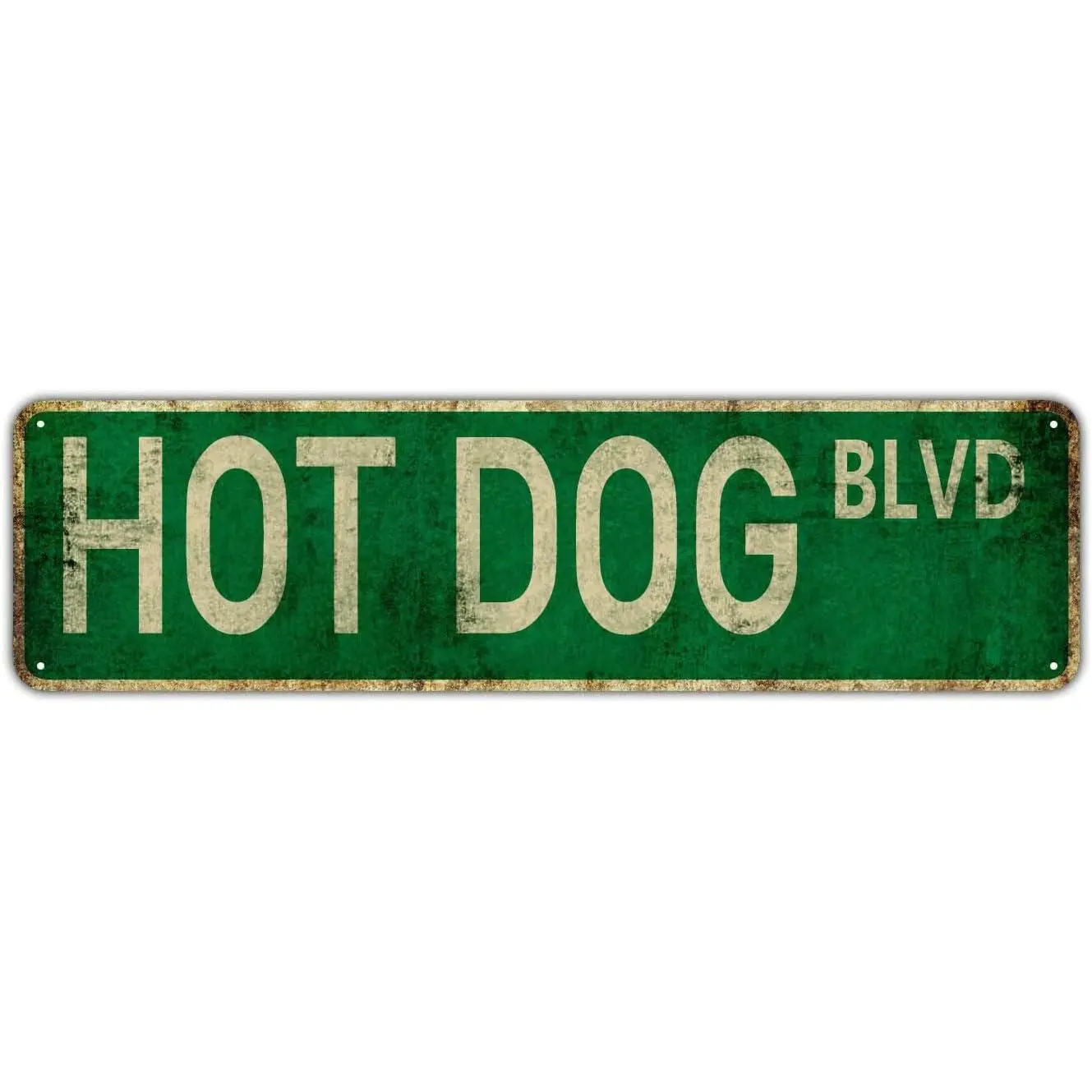 Vintage Tin Sign Hot Dog Blvd Sign Street Sign Retro Metal Sign for Home Bar Coffee Garden Indoor Ourdoor Decor 4"×16"