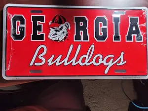 University of Georgia Red Metal License Plate