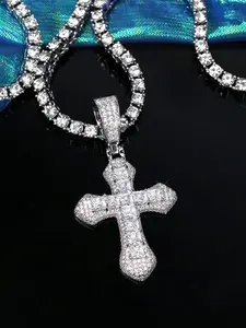 New sparkling full-diamond necklace with an exquisite crystal cross pendant. Designed as a stylish and versatile long sweater chain with fine craftsmanship and delicate details, it is perfect for daily wear, dating and commuting. Statement necklace