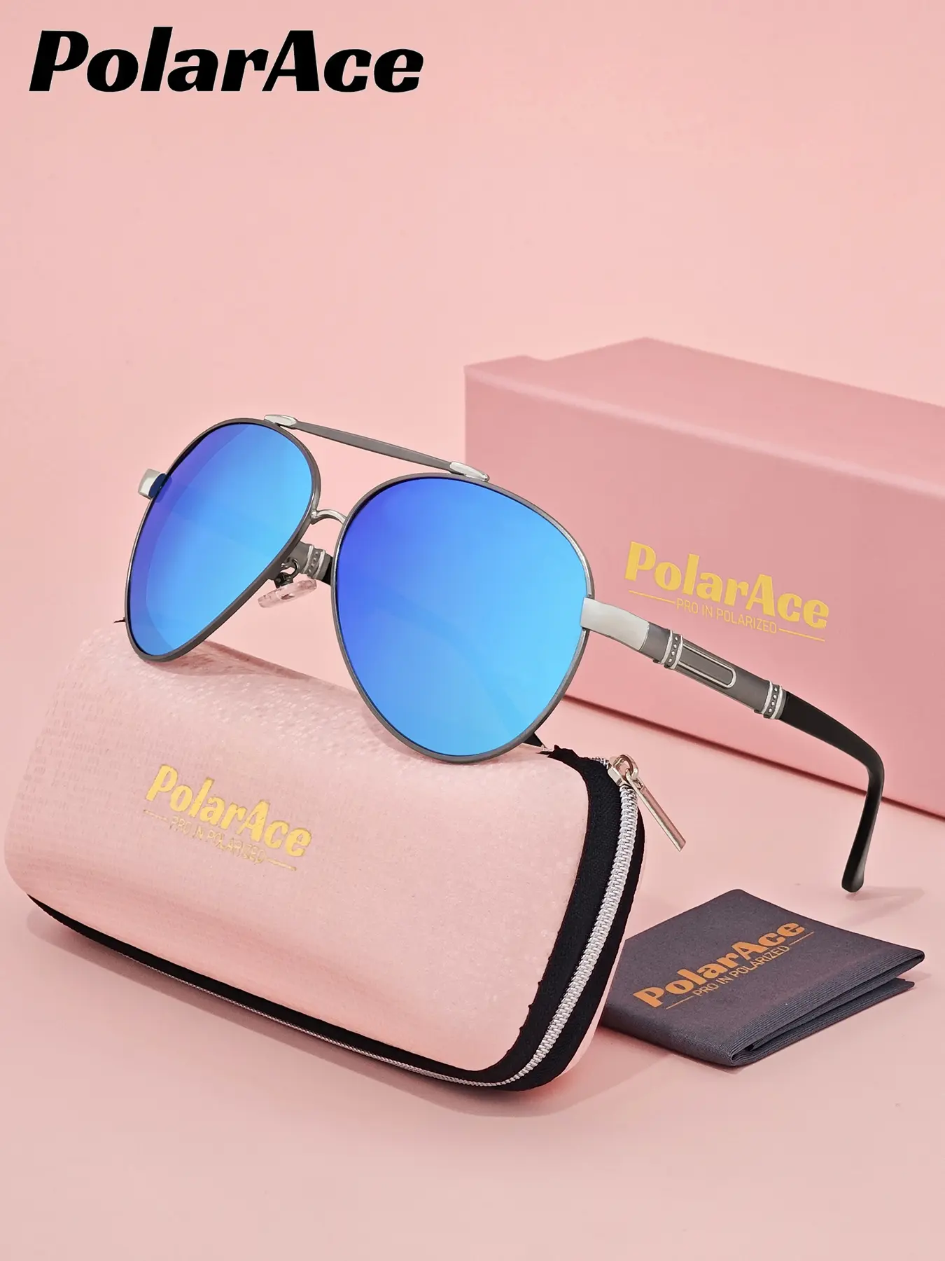Polarace Unisex Trendy Aluminum Oval Frame Sunglasses, Beach Volleyball Polarized Multifunctional Sun Glasses, Uv400 Protection