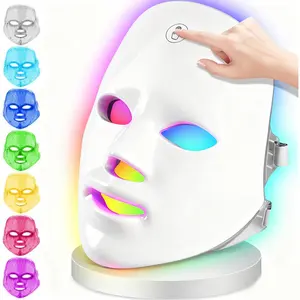 2026 LED Light Therapy Mask, Led Face Mask, Facial Beauty Machine, Facial Beauty Instrument, Facial Care Tools, Led Anti Aging, 7 Color LED Facial & Neck Skincare, Rechargeable Ergonomic Design, Portable for Travel Use