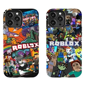 Roblox colorful patchwork phone case, compatible with iPhone 17/16/15/14/13/12/11 Pro Max/Plus and Samsung Galaxy S23FE/22/23/24/25.