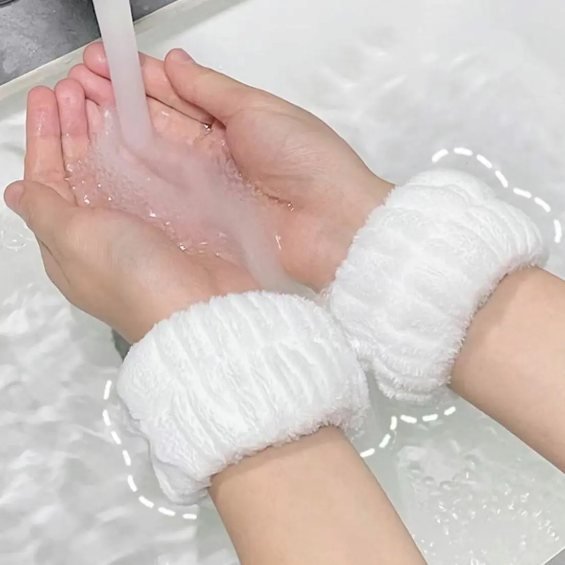 Wrist Bands for Washing Face, Microfiber Face Washing Wristbands, Arm Wrist Towels, Spa Face Wash Wristbands, Stretchy Absorbent Wash Band for Woman Children