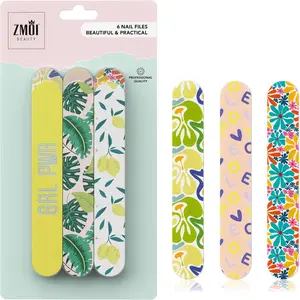 Nail Files - Professional Medium Emery Boards 6 Dual-Sided Medium, Fine Grit for Natural/Acrylics - Nail Shapers to Smooth/Refine Nails (Pack of 1)