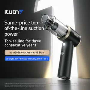 itutn car vacuum/blower Y8-plus, 5-in-1 Mini Vacuum Cleaner Cordless & Air Duster ,15000Pa Powerful Suction, Handheld Portable Vacuum For Car, Home, PC, Keyboard, Desk, Pet Hair Cleaning