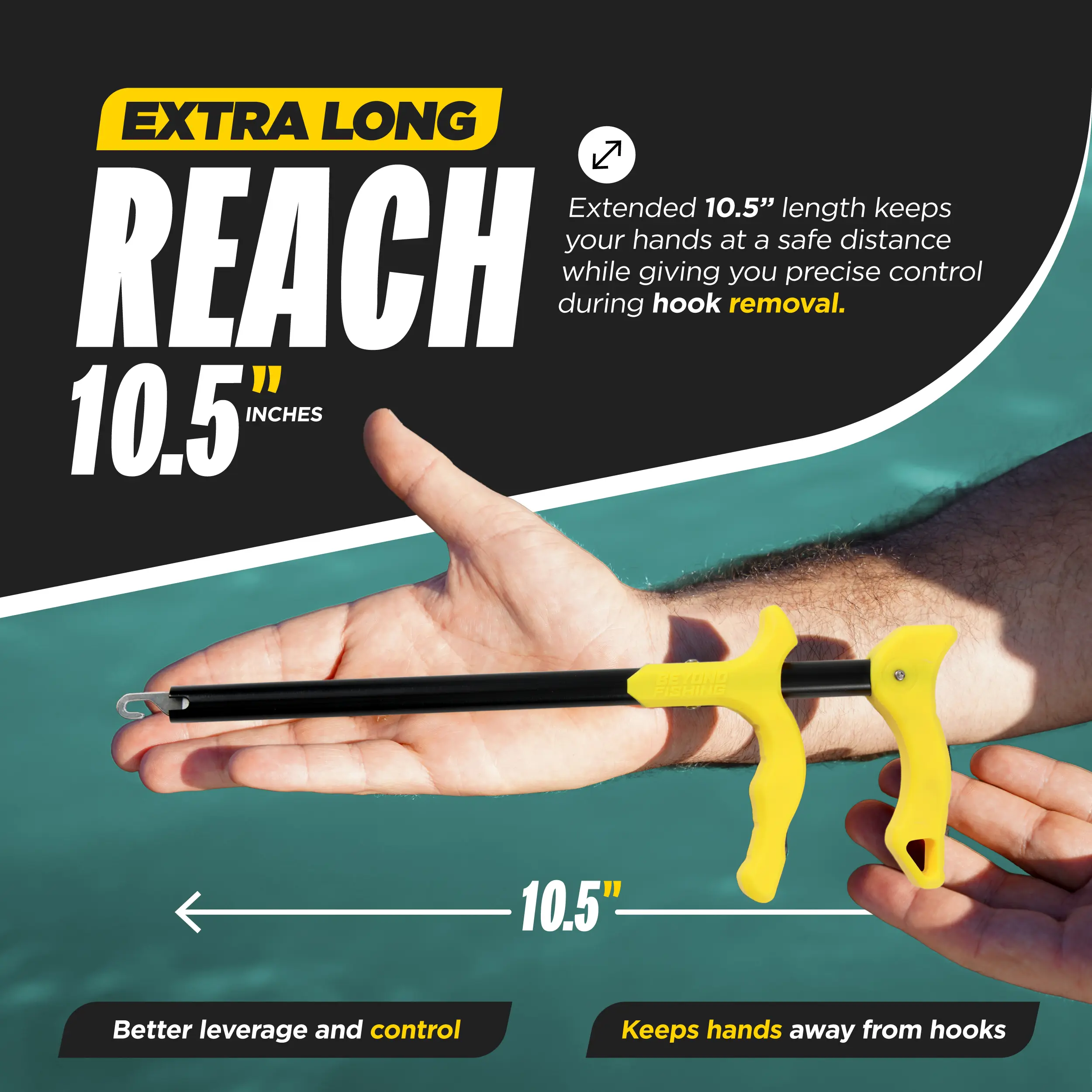 Beyond Fishing Hook Remover Tool - 10.5 Inch Long-Reach Fish Dehooker with  T-Handle Grip, Corrosion-Resistant Hook Remover for Freshwater & Saltwater  Fishing - TikTok Shop