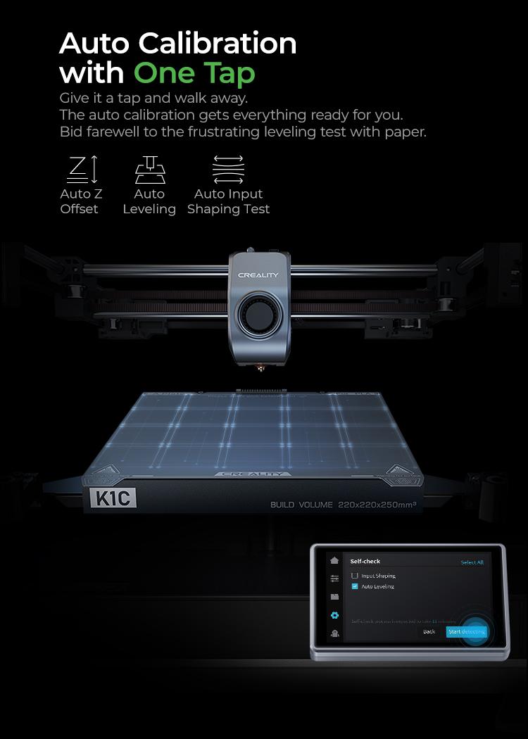 Creality K1C 3D Printer - Advanced Core XY, up to 600mm/s - High-Speed Printing with Clog-free Extruder Kit and AI Camera