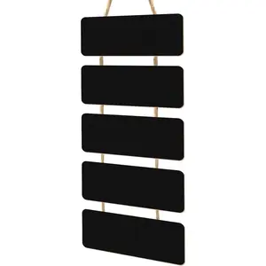 Double Sided Hanging Chalkboard Signs Wooden Erasable Message Board Rustic Chalkboard Hanging Signs Rectangle Message Memo Display with Rope for Wedding Bar Restaurant Kitchen Wall(1 Set)