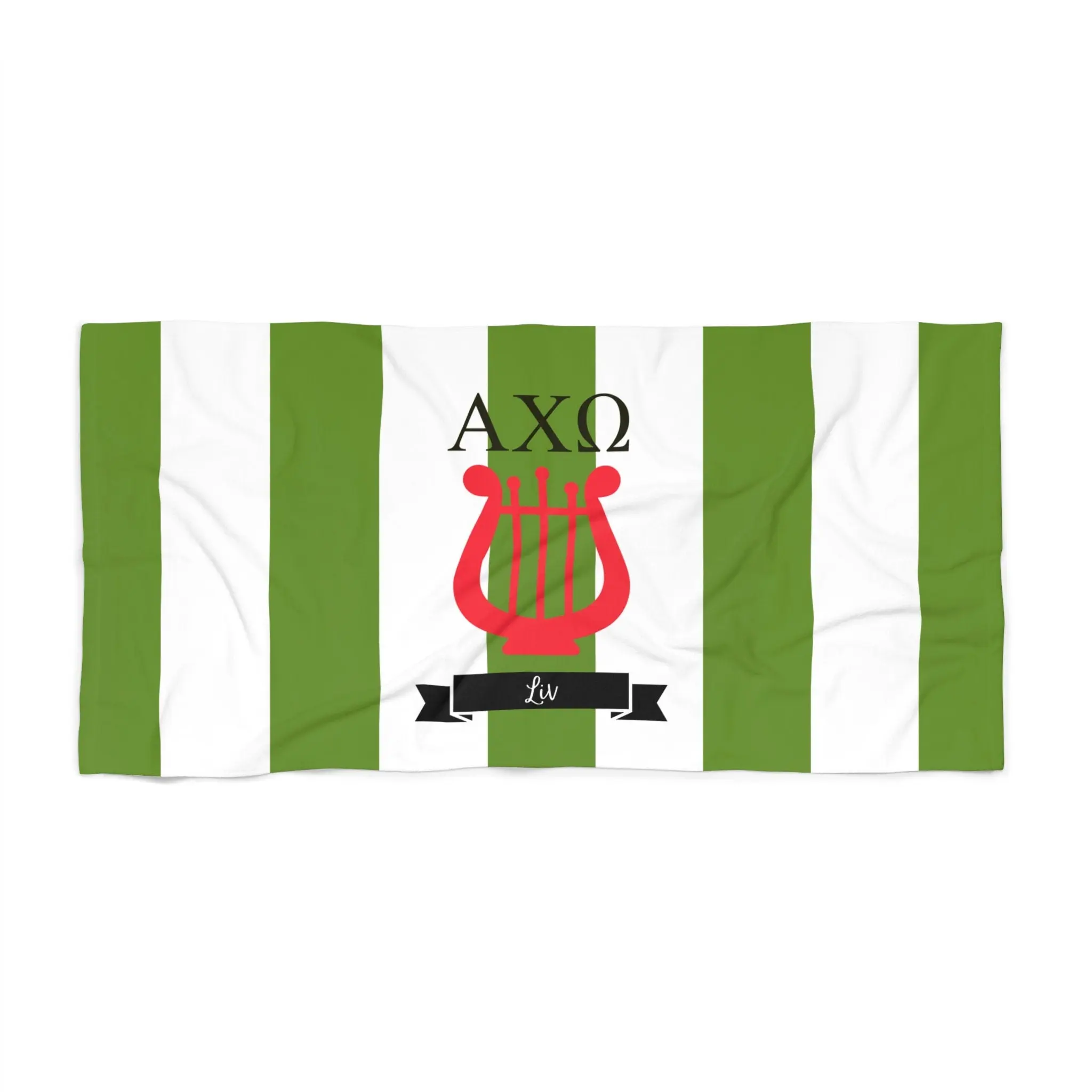 Alpha Chi Omega Personalized Beach Towel