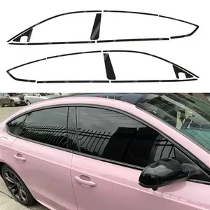Glossy Black Chrome Delete Window Trims sticker For Audi S5 A5 8T3 2007-2016