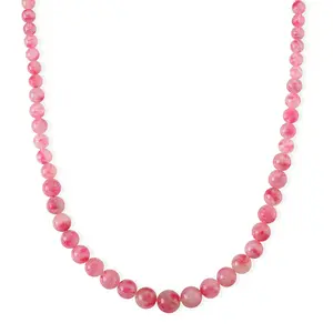 Sakura Rhodochrosite Beaded 360.00 ctw Necklace in Sterling Silver 20-22Inches