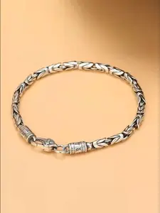 New Retro Silver 5mm Men's Safe Braided Bracelet Trendy Hip-hop Niche  for Boyfriend Gift Jewelry Accessories High Quality Bracelet