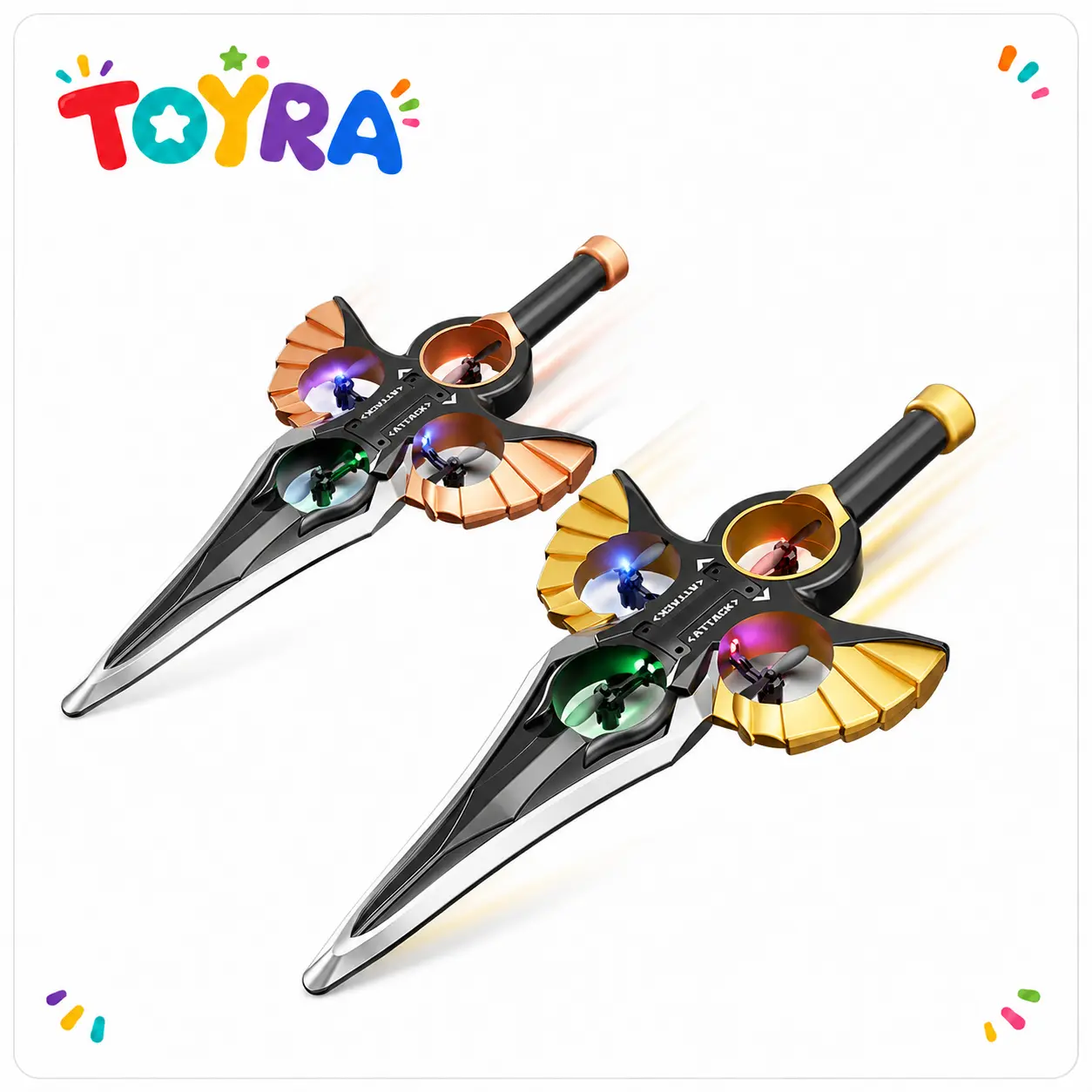 Flying Sword Drone Children's Toy- 2.4GRemote Control Foam Model AirplaneSwordhilt Design with One-Button Rotation &Barometric Lift Christmas, 2.4Ghz Rc, Foam Body