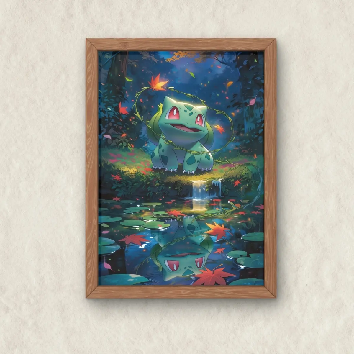 Bulbasaur Poke Poster,  Wall Art Japanese Style Anime, Unframed Wall Art, Home Decor