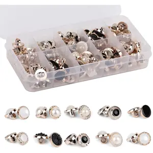 100 count Round Assorted  Buttons,  White  Button,  Clothes Sewing Button(10mm,11mm,12mm) with Storage Box, for Crafts Wedding Dress DIY Project