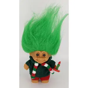 Generic Russ Troll Doll Green Hair Christmas Good Luck Bingo Figure 3"", Red