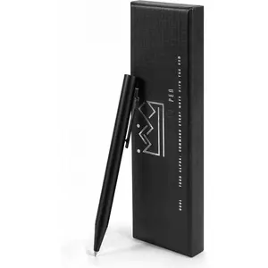 Titanium Bolt Action Pen  Refillable Fine Tip 0.5mm Ballpoint, Matte Black Sandblasted Finish, Durable EDC Writing Pen with Pocket Clip,  Box Included
