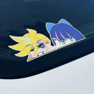 Personalized Panty and Stocking Anime Peeker Stickers Car Window Sticker Accessories, Father's Day Gift