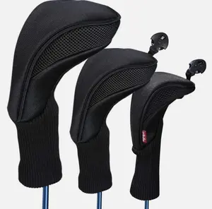 3Pcs Golf Club Head Covers Set Driver 1# 3# 5# Fairway Woods Long Neck Headcover Durable Nylon Mesh Protection Easy On Off Design
