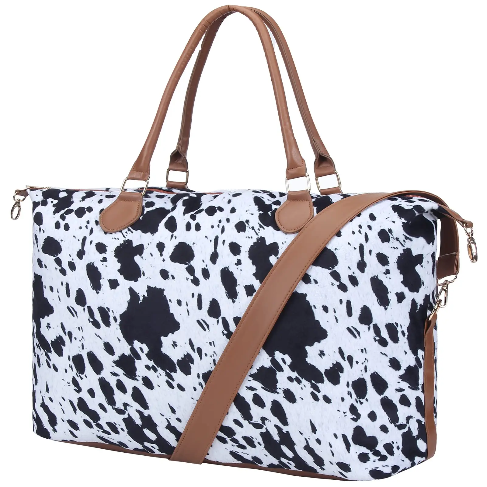 Cow Print Weekender Bag Cow Print Duffle Bag Cow Print Overnight Bags Western Weekender Bag for Hospital Maternity