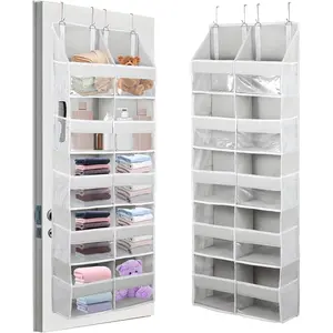 Over the Door Organizer 5 Tiers, Behind Door Storage of 10 Compartments for Toys Clothes Diaper Organizer with Side Pockets