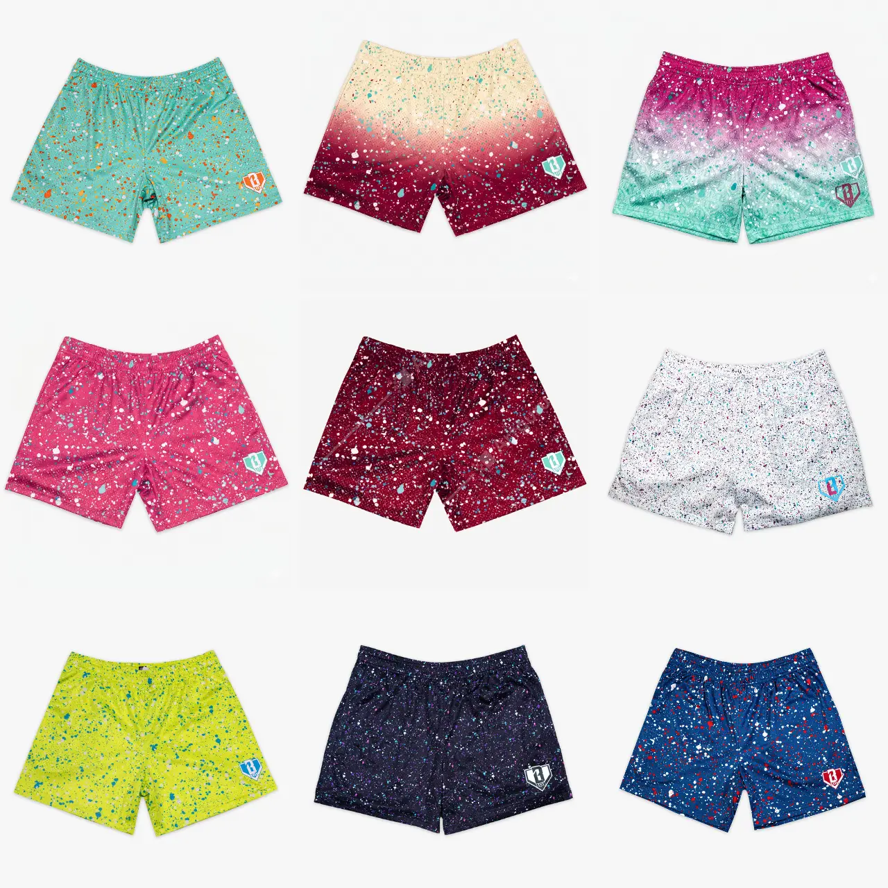 Baseball Lifestyle 101 - Splatter Collection Mesh Shorts for Youth & Women | Lightweight & Breathable Summer Sports Shorts for Casual & Outdoor Style | Baseball Training, Gym & Everyday Activewear | Perfect Gift for Him