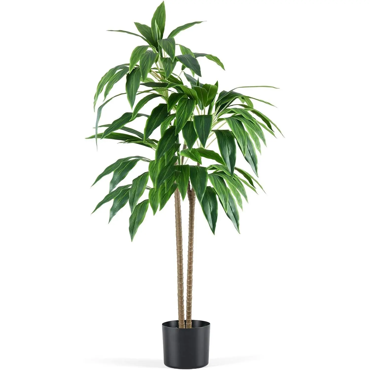 51 Inch Artificial Dracaena Tree With Textured Stems And Lush Foliage, Realistic Indoor Silk Plant With Adjustable Branches, No Maintenance For Living Room Office Decor