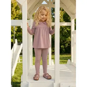 Mauve Classic Collar Loungewear Set