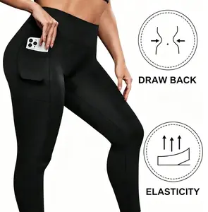 1-PACK High Waist Yoga Pants With Pockets, Exercise Running Yoga Leggings, Tummy Control Workout Running Yoga Leggings for Women Activewear Bottoms