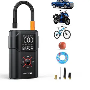NEXPOW Portable Tire Inflator Air Compressor, 150 PSI Air Pump for Car Tires, 3X Fast Inflation with Dual-Screen Display, Cordless Tire Pump for Car, Motorcycle, Bike & Ball