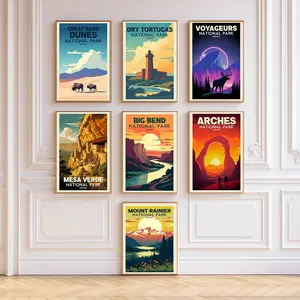 Vintage Pinnacles National Park Posters - Travel Posters Wall Art Nature Pictures Wall Decor for Any Room Enhance Ambiance with Stunning National Park Scenery