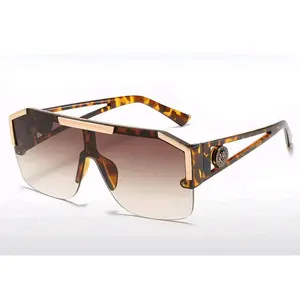 1pc Large Frame Casual Golden Metal Accessory, Vintage 90s Classic UV Protection Unisex Black Tortoiseshell Eyeglasses, Beach Party Holiday Sunglasses Fashionable Shade Elegant Outfit Family Outings Travel Vacation Holiday